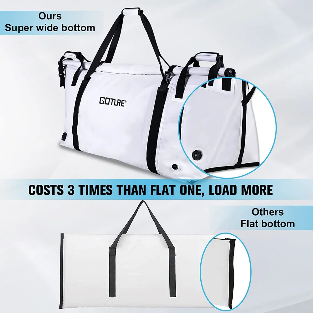 Goture Insulated Fishing Cooler Bag Expended Bottom Leakproof
