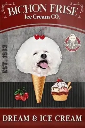 

Bichon Frise собака металлическая жестяная вывеска, собака Ретро плакат, винтажный кофе и бар Настенный декор живопись Inch металлический декор комнаты 8X12