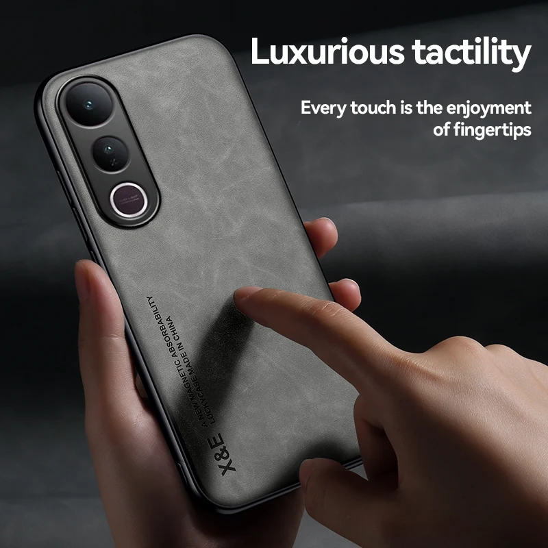 Leather Shockproof Phone Case with Magnetic Protection