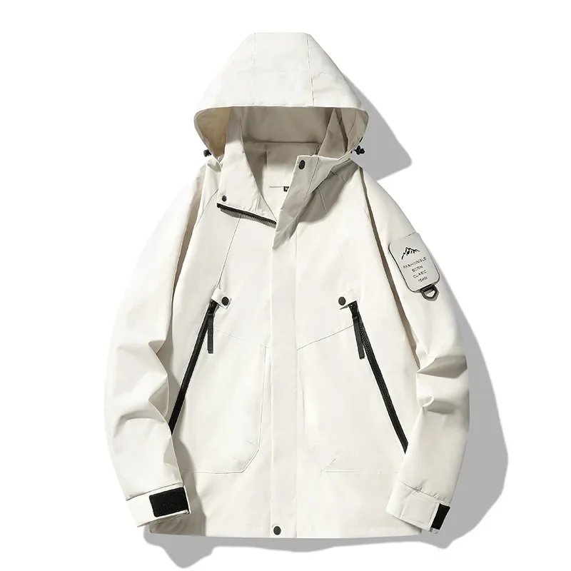 Spring Autumn Single Layer Outdoor Japanese Style Solid Color Flashing Jacket Women's Thin Windproof Waterproof Couple Mountaine