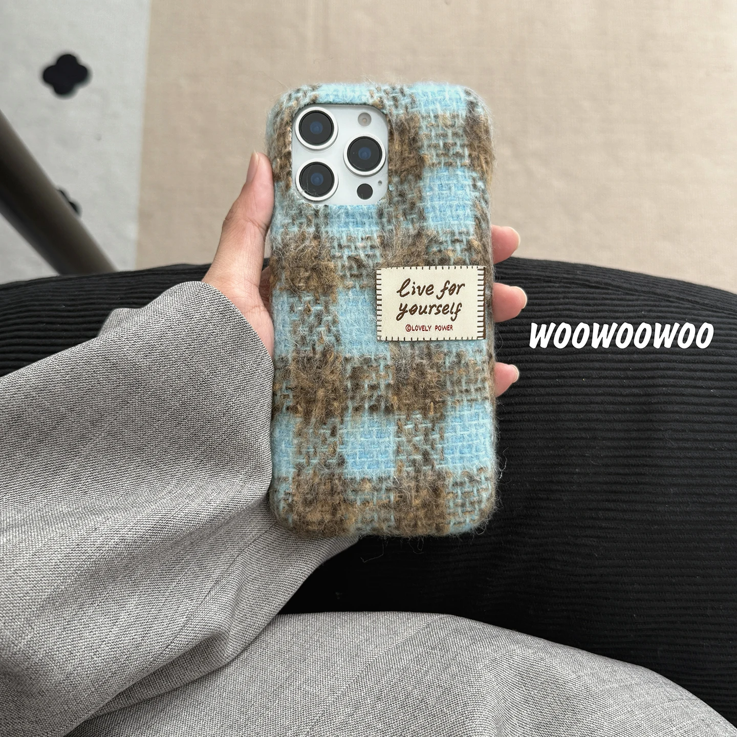 New Fashion Phone Case Line For iphone 16 15 14 13 Pro Max Stylish Shockproof Bumper Cover Funda Cover Soft Fuzzy Cute