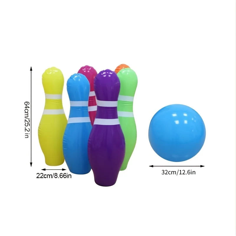 야외 풍선 볼링 세트 PVC 부모-자녀 재미있는 게임 스포츠 장난감 해변 모래 놀이 장난감 어린이 야외 활동 장난감 세트