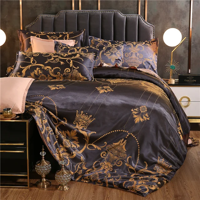Bedding Set Satin Modern Luxury Bedding Sets High End Fauxsilk Wedding
