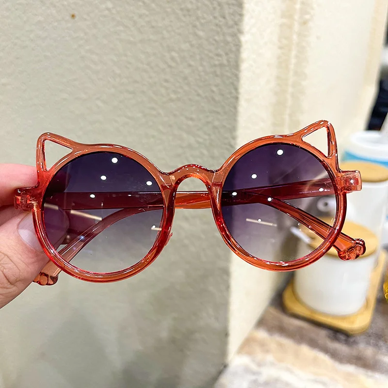 Children's SunglaSSeS Cat's Ears Round Colored SunShade Shopping Modeling Glasses fashion sunglasses kids sunglasses children sunglasses party sunglasses cosplay sunglasses