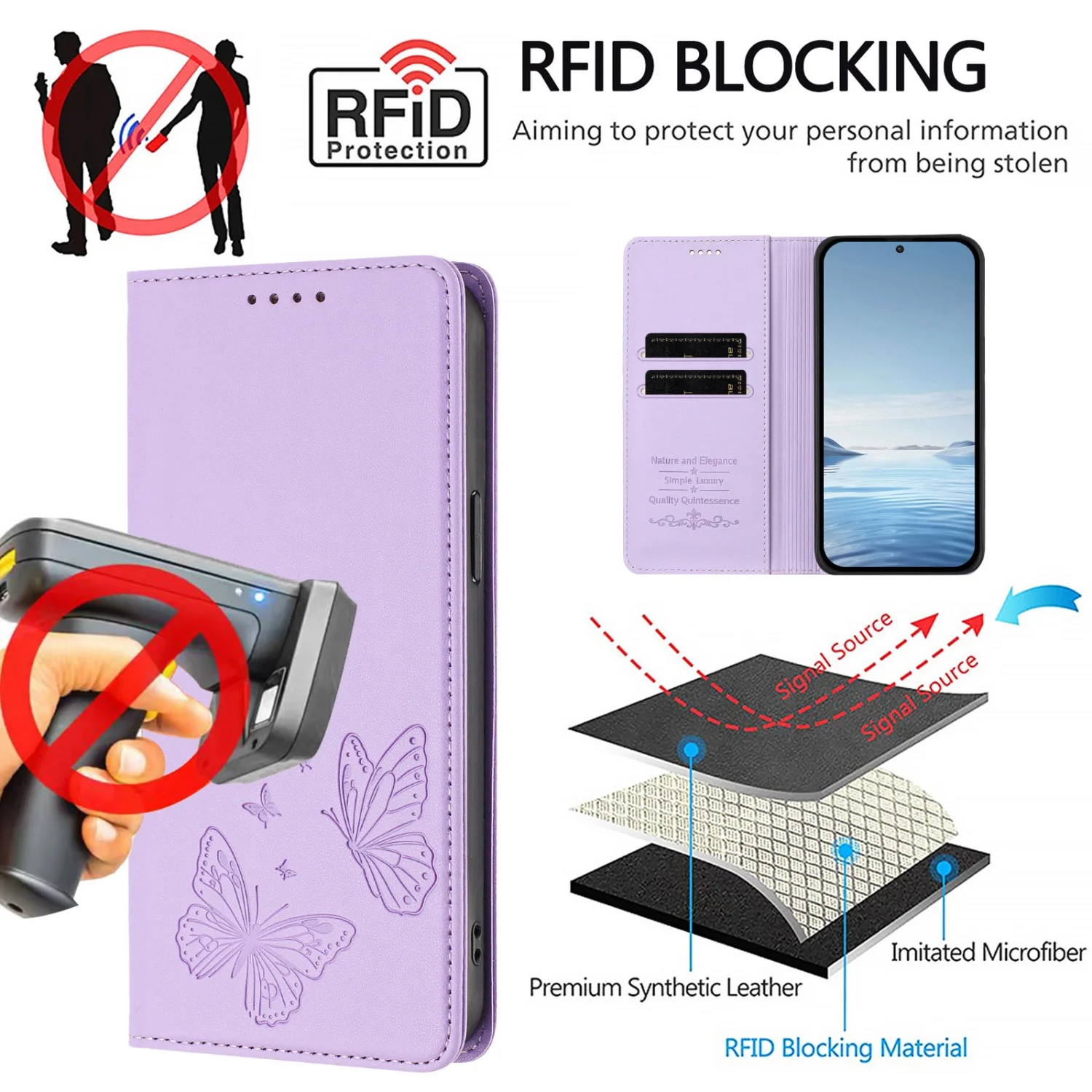 Premium PU Leather Flip Wallet Phone Case Cover