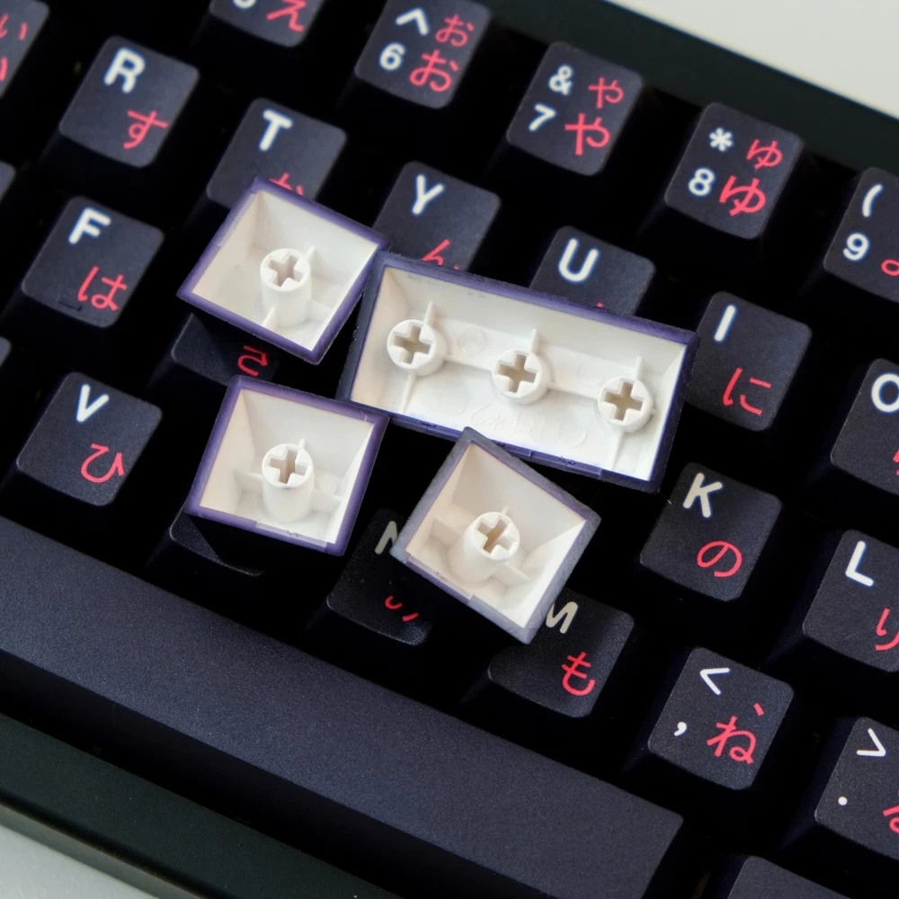 Chaves Gmk Wob Preto Vermelho Japonês Keycaps Cereja Perfil Pbt Tintura Sublimação Teclado Mecânico para mx Switch 129 - Imagem 3