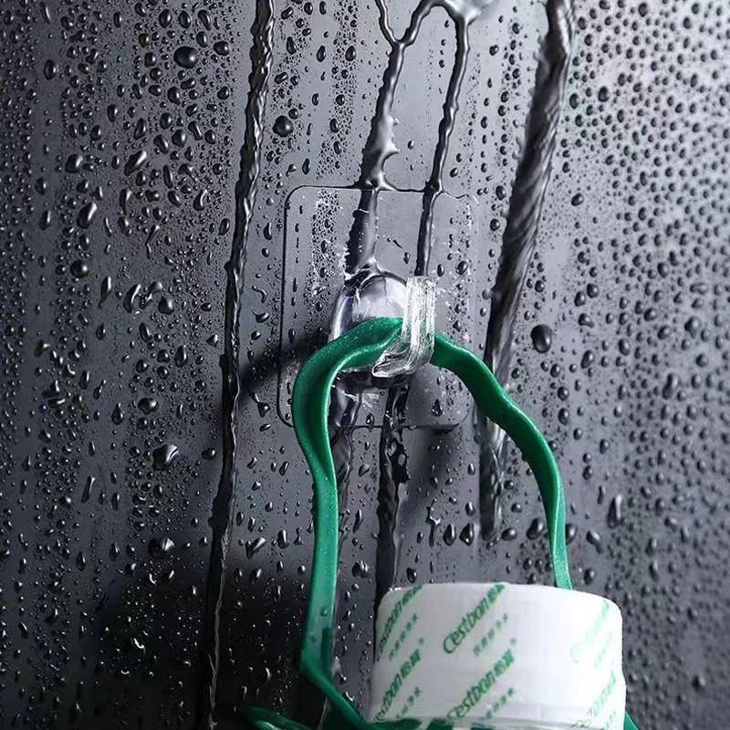 Description Picture 5 of item30/1Pcs Transparent Wall Hooks Hangers Self Adhesive Door Wall Hangers Hooks Heavy Load Rack Kitchen Bathroom Organizer Holder