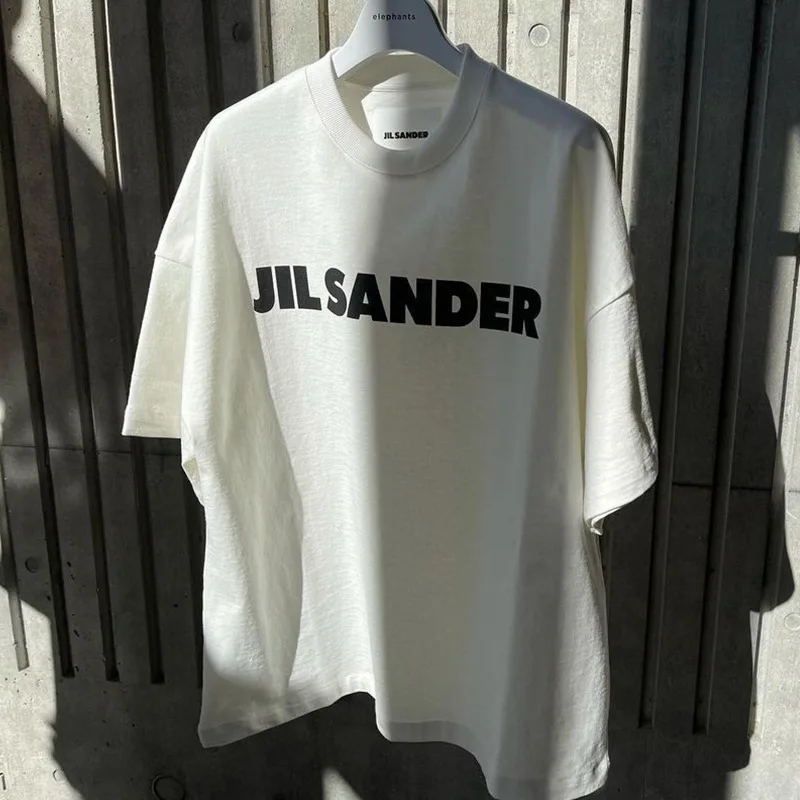 Jil Sander Summer New Unisex T shirt 100% Cotton Designer Brand 