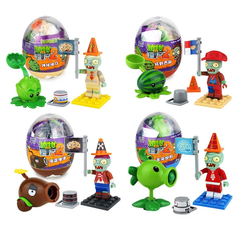 Plants Vs. Zombies Building Blocks Toy Capsules Assembled Bricks Puzzle Peashooter Anime Figure Dolls Model Toy Children Gift 2