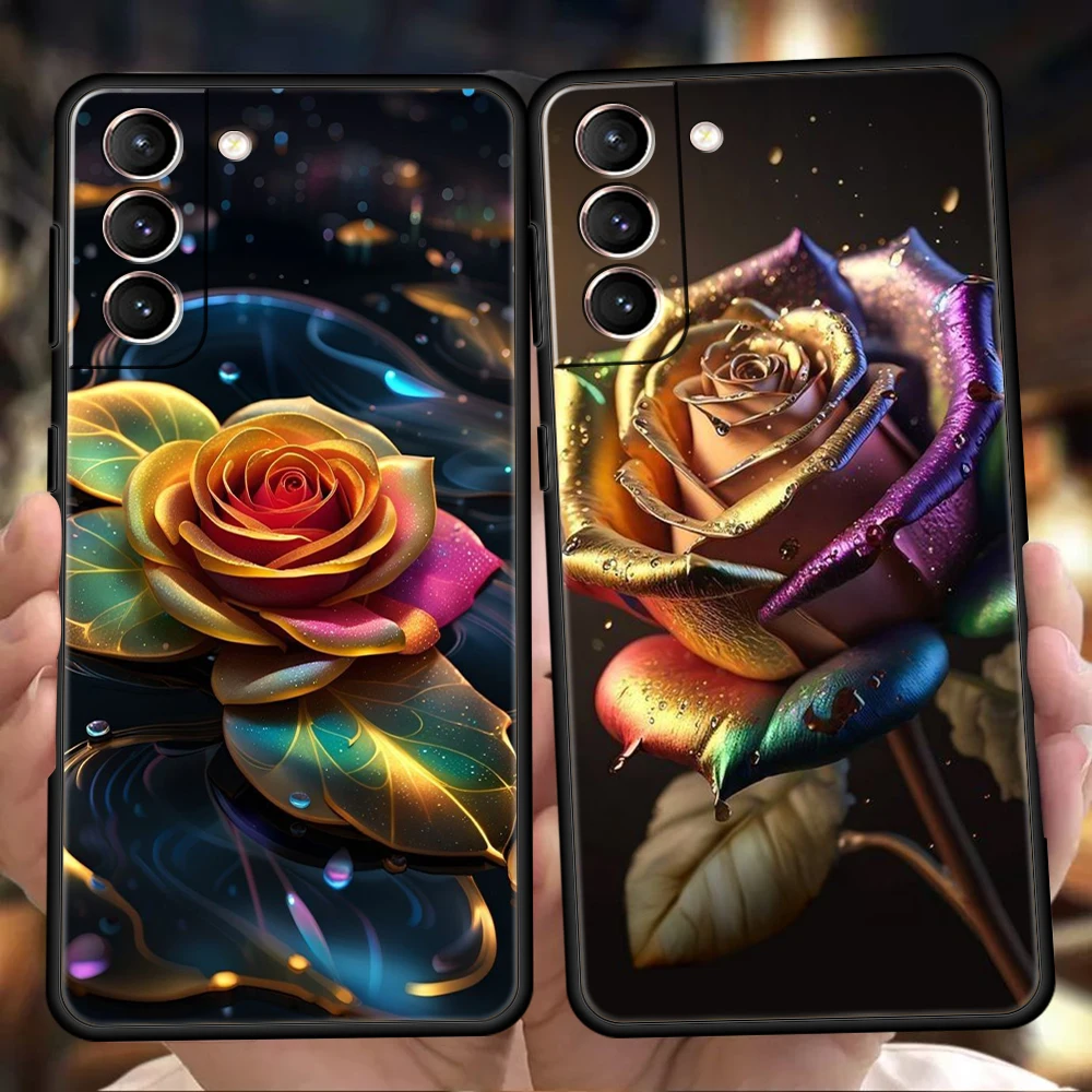 Charming Cartoon Rose Silicone Phone Case
