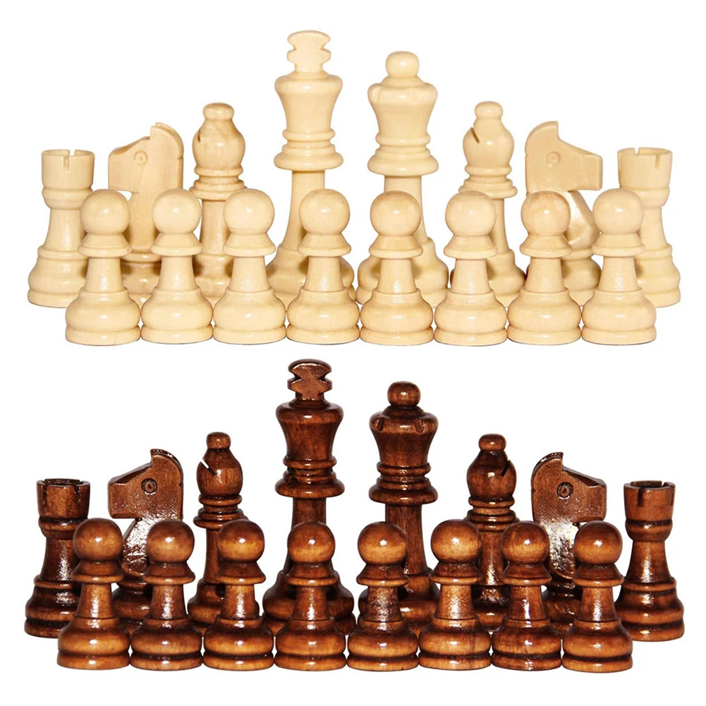 Wooden Chess Chess Pieces Standard Tournament Staunton 8cm King Height 32 Pieses Suitable For Beginner Educational Toy
