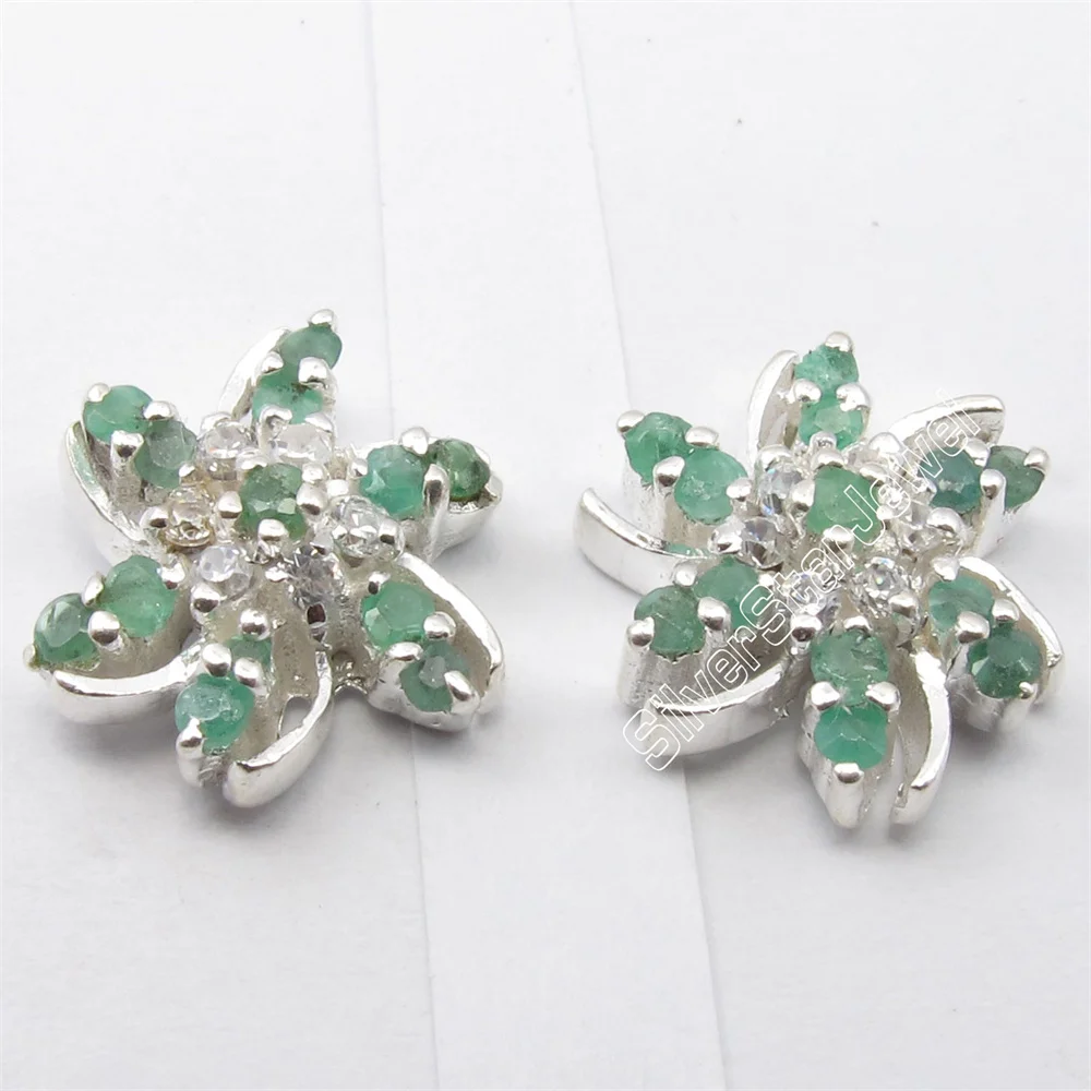 Many Color Semi-precious Stone   Stud Earrings