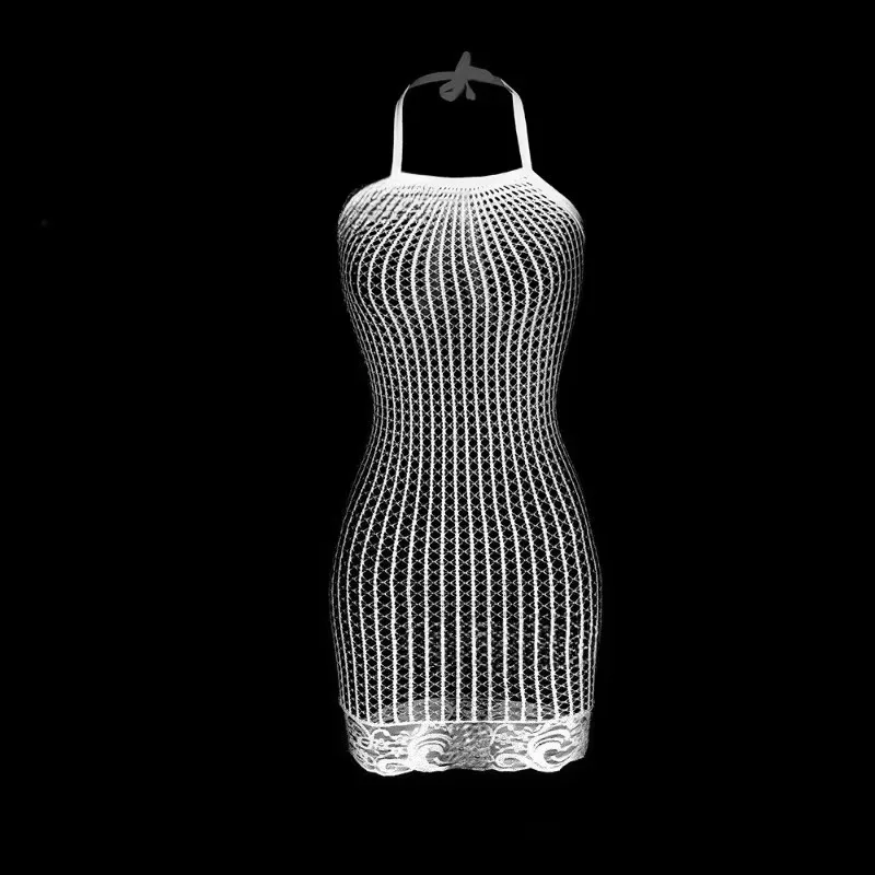 1PC Women Sexy Fishnet Cover Up Without Bikini Hollow Out See Through Bodycon Dress Beachwear Summer Women's Swimwear 6