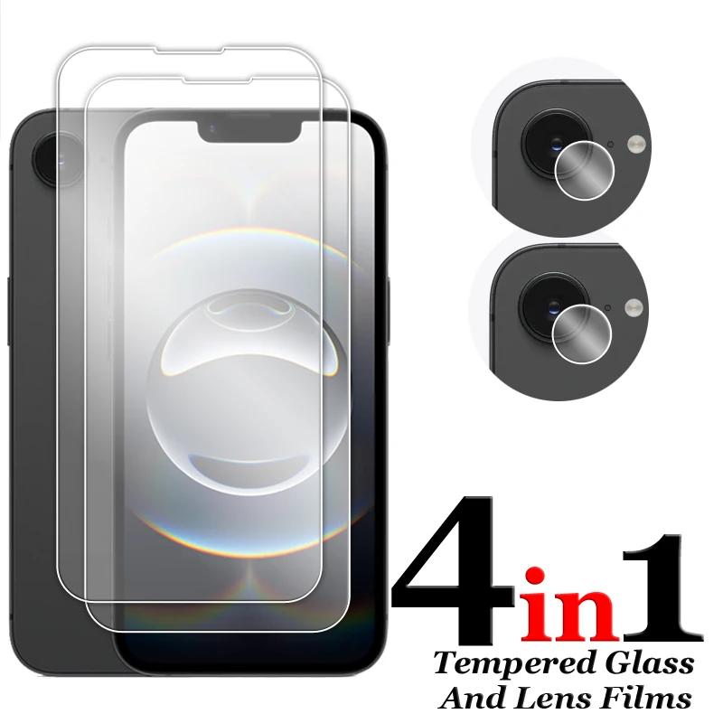 Clear Full Glue Tempered Glass Screen Protector with Lens Film - 6.1 Inch Display