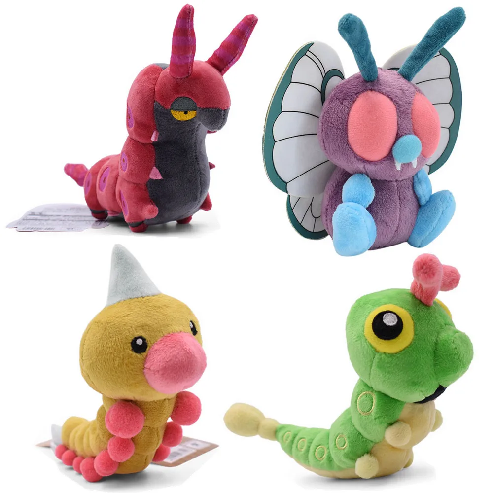 15cm Pokemon Butterfree Caterpie Scolipede Weedle peluche cartone animato carino peluche morbido farcito Kawaii bambola regalo di compleanno per i bambini