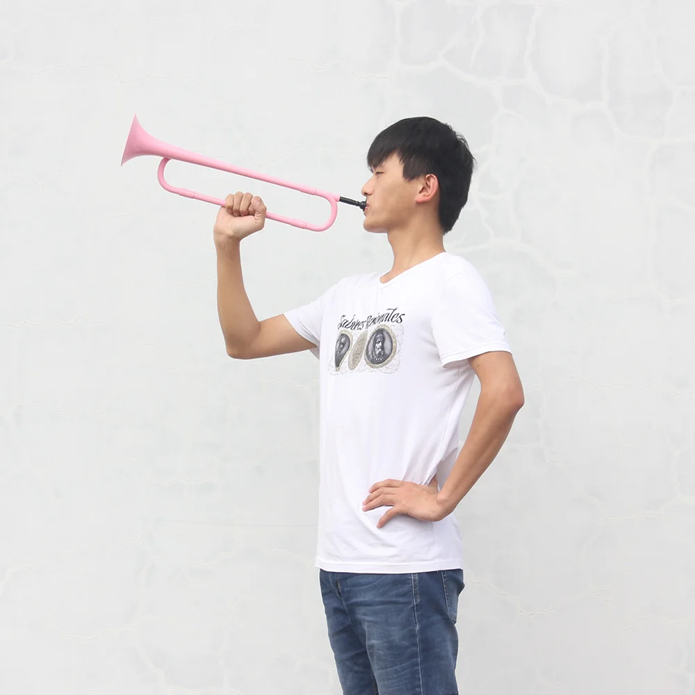 IRIN Bb Youth Trumpet ABS Pink Young Pioneers Bugle Call Student Horn Kid Performance Beginner for Brass Musical Instrument