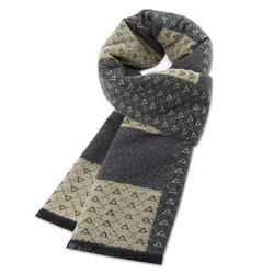 Brand Designer Silk Cashmere men's autumn scarf Business Shawl Retro Double-sided Winter female Scaves warm High Quality Bufanda