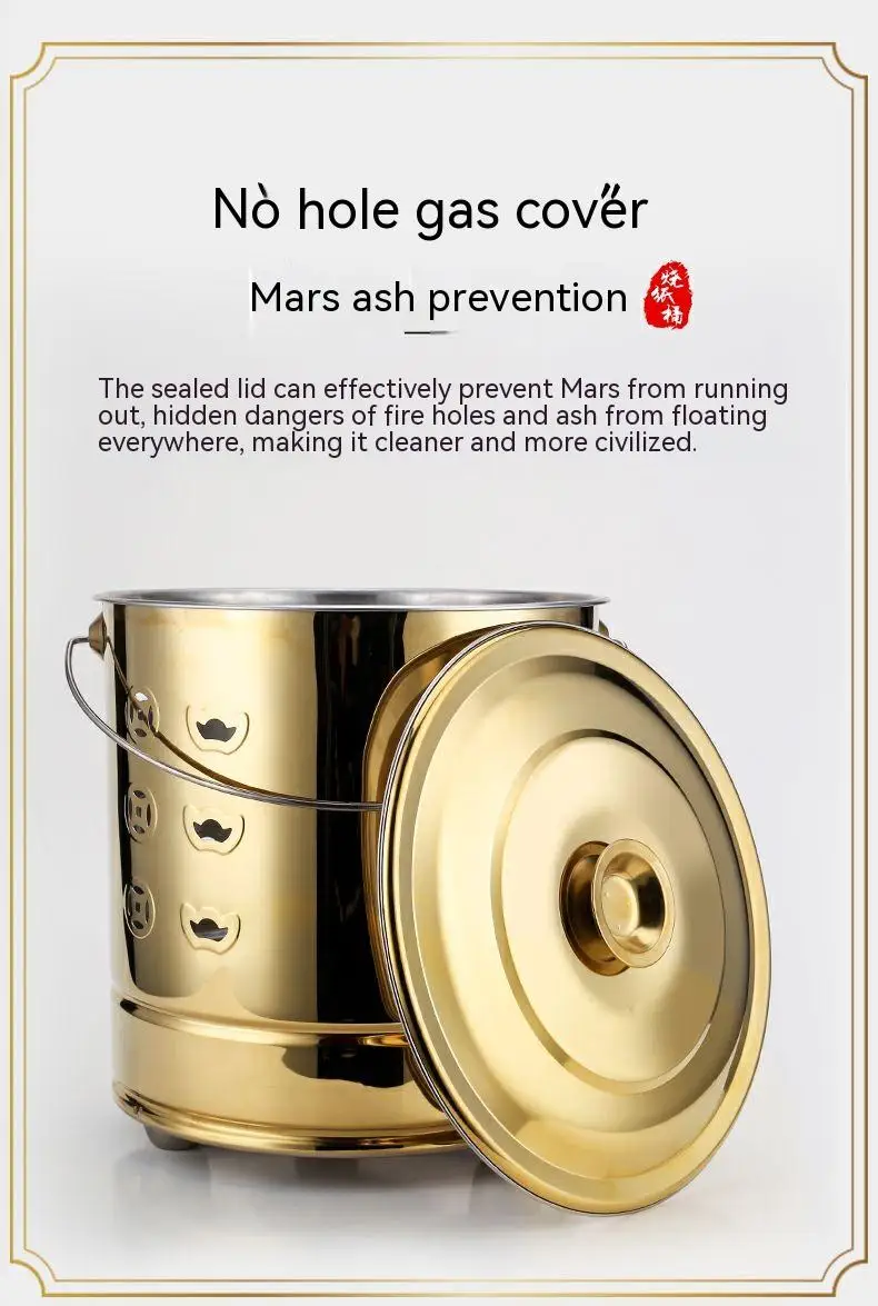 1 Set Burning Bucket Paper Money Incinerator Paper Burning Barrel With Hook Outdoor Burn Barrel Money Incinerator