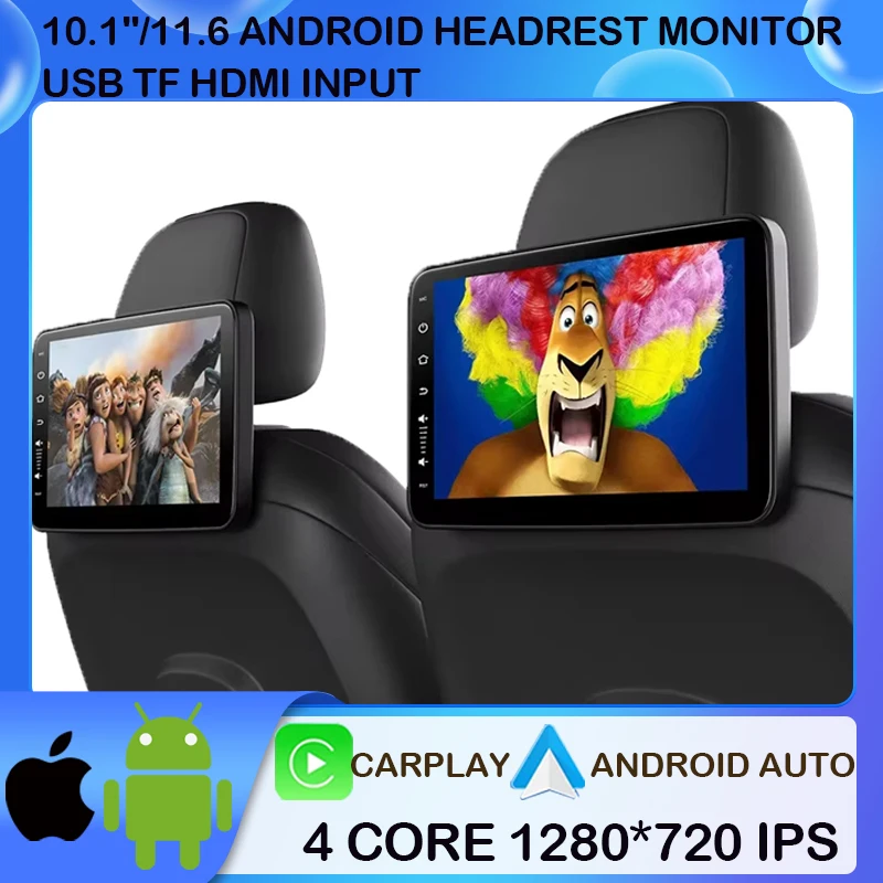 AndroidAutoCarPlayCarScreensRearSeatMonitorForHeadrestTV