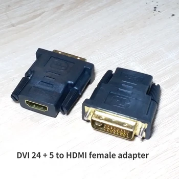 프로젝터용 HDMI-DVI 어댑터, 양방향 DVI D 24 + 5/24 + 1 수-HDMI 암 케이블 커넥터 컨버터, HDMI-DVI
