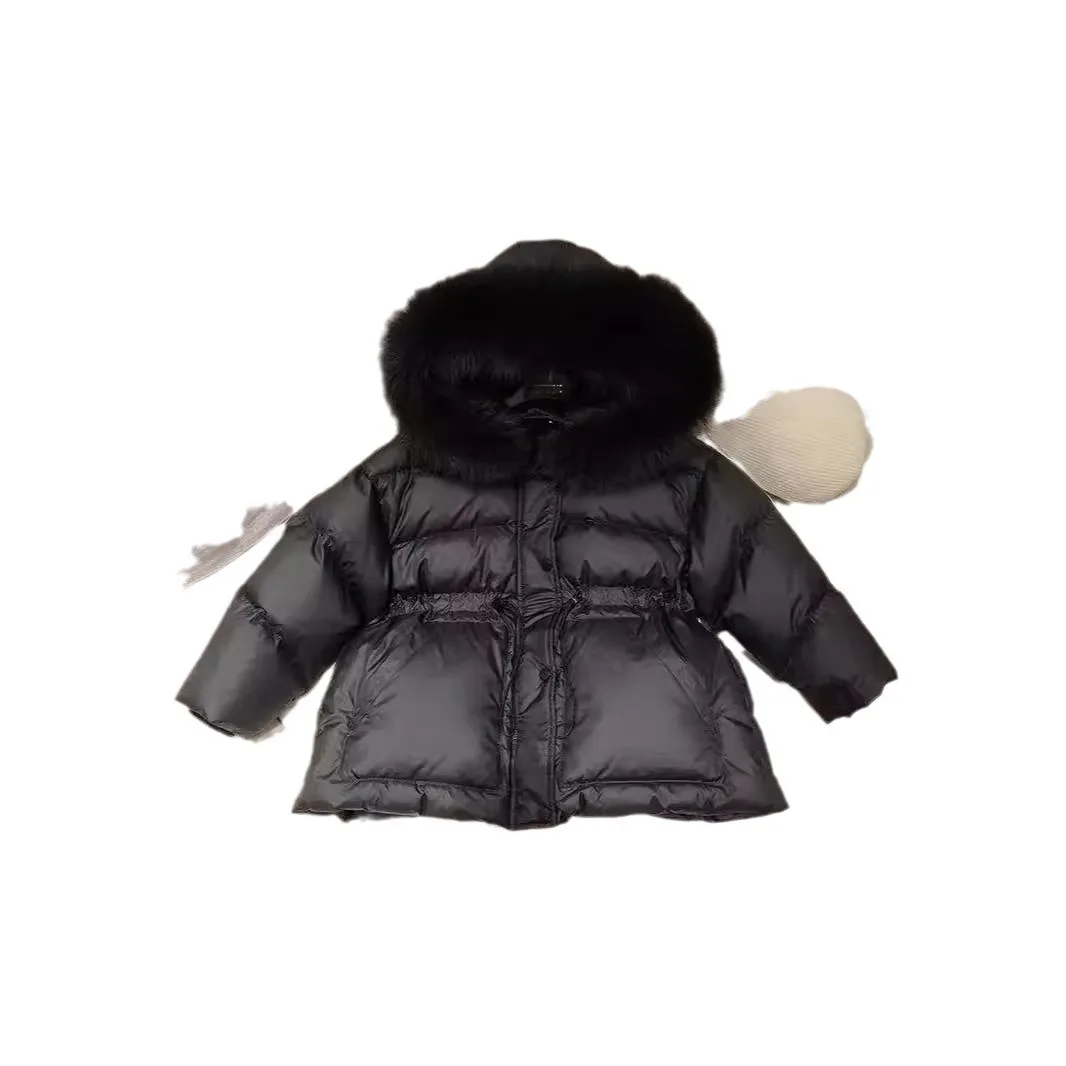 Girls' down padded jacket Korean version padded jacket baby medium long medium sized children's casual hooded new