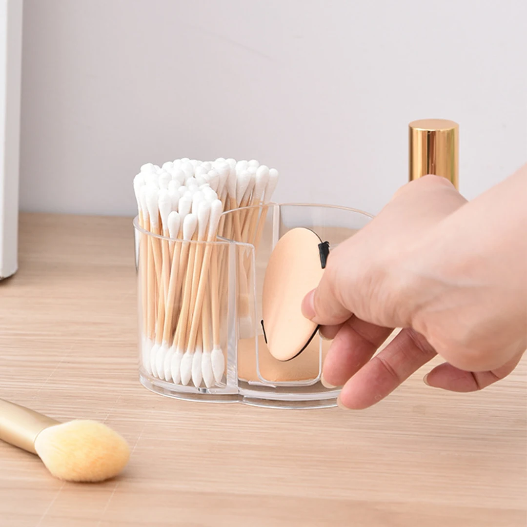 Dispensador Organizador Para Bastoncillos Y Discos De Algodón - Compacto, De PP, Colores Vivos, Ideal Para El Baño O Tocador
