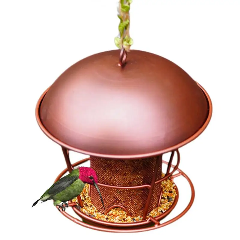 

Wild Bird Feeder for Outdoor Small Squirrel Proof Hanging Metal Bird Food Holder parrots bath feeding platform birds supplies