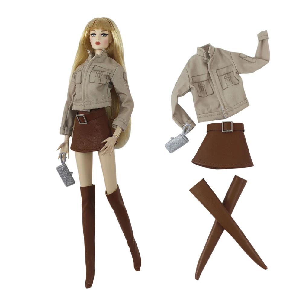 NK 1 Set Fashion Outfit Winter Jacket Modern Dress Casual Coat For 1/6 Doll Accessories Clothes for Barbie Doll Dollhouse JJ