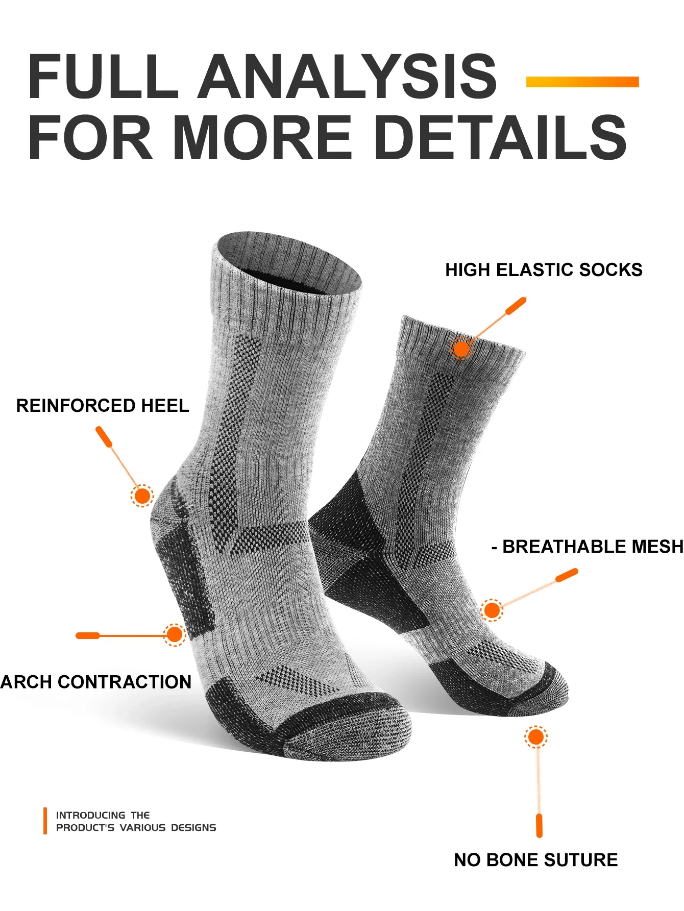 1 Paar Thermo-Socken aus Wolle für den Winter, lang, warm, weich, für Ski und Snowboard, dicke Baumwolle, feuchtigkeitsabsorbierend, hochelastische Socken – Detail 4