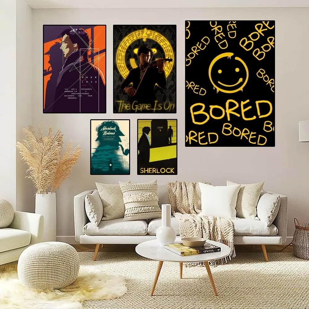 221B S-Sherlock H-Holmes Poster Home Room Decor Estetica Art Wall Painting Stickers