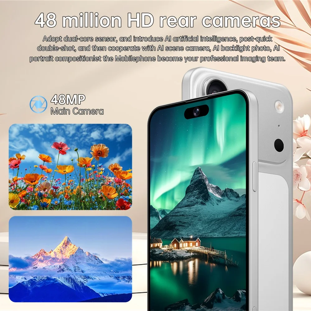 K-Touch Smartphone Android For M18 Pro Max 5G Cell Phone Mobile Phones 7.3 Inch Full Display 22GB RAM 2TB ROM 48MP Camera 7800mAh Battery Face ID 5G Dual SIM Unlocked GSM Android 15 Cell Phone with GPS WiFi