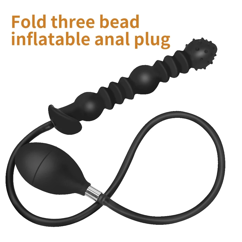 Folding Inflatable Anal Plug Super Huge BDSM Inflate Buttplug Expandable Dildo Pump Anal Dilator For Women/Men Vaginal Anal Toys — view 6