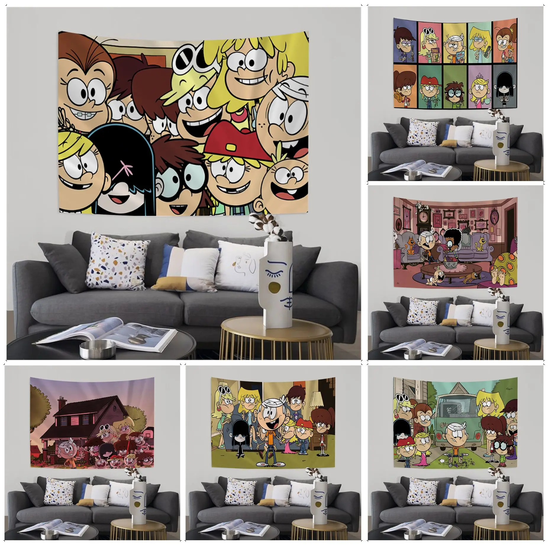 

The Cartoon L-LoudS H-House Tapestry Cartoon Tapestry Art Science Fiction Room Home Decor Wall Hanging Sheets