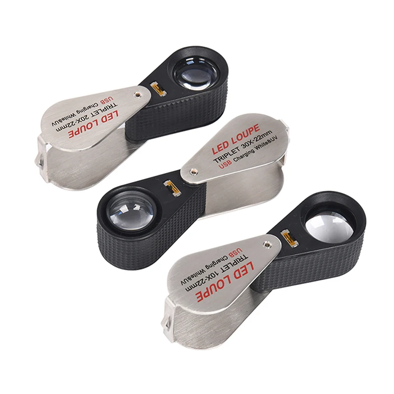 拡大鏡ルーペ拡大鏡、40Xジュエラールーペ、LEDライト付きオール