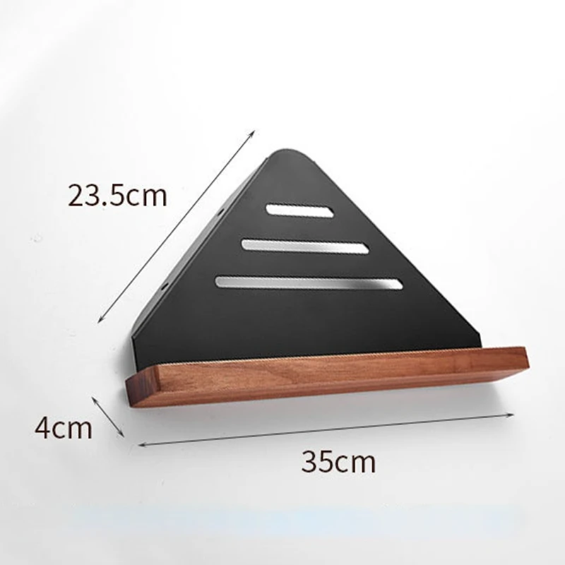 Solid wood shelf, non-perforated shelf, bathroom toilet wall-mounted  triangular waterproof storage rack - AliExpress