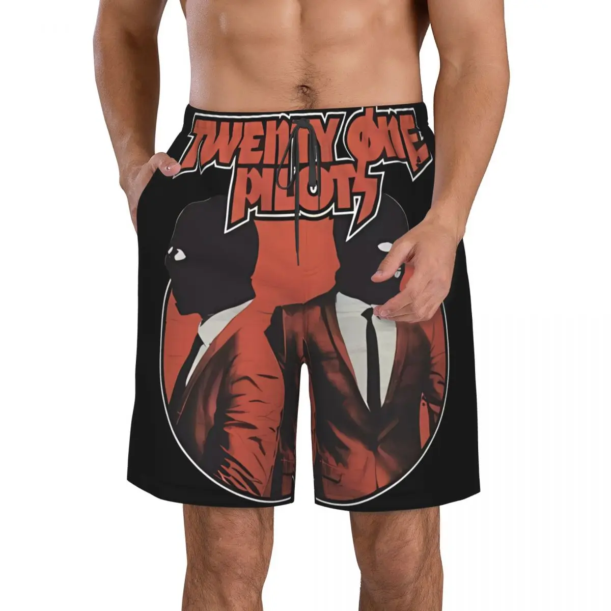 Twenty One Pilots Men's Printed pattern beach shorts,suitability Walk,run,surf, wear on the beach or at home 2