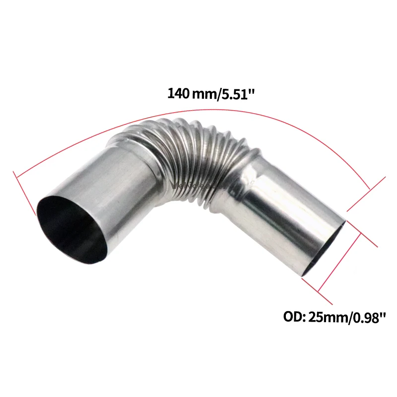 NEW 2X 24 Mm Exhaust Pipe Angle Connector 25 Mm ID For Gas Water Heater  Silver