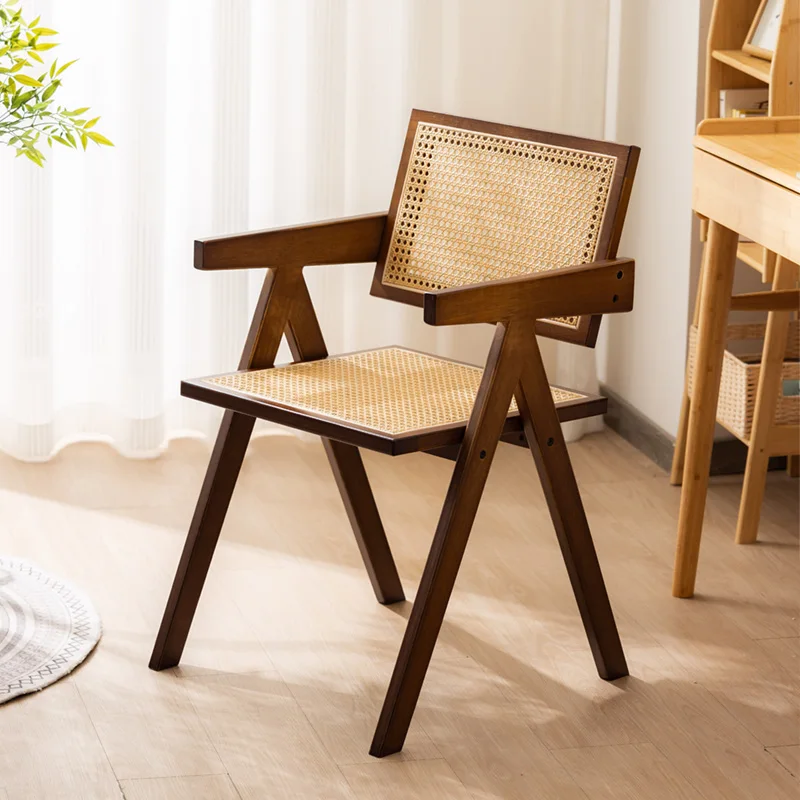 european-style-solid-wood-study-cafes-wicker-chair-woven-modern-dining-room-chairs