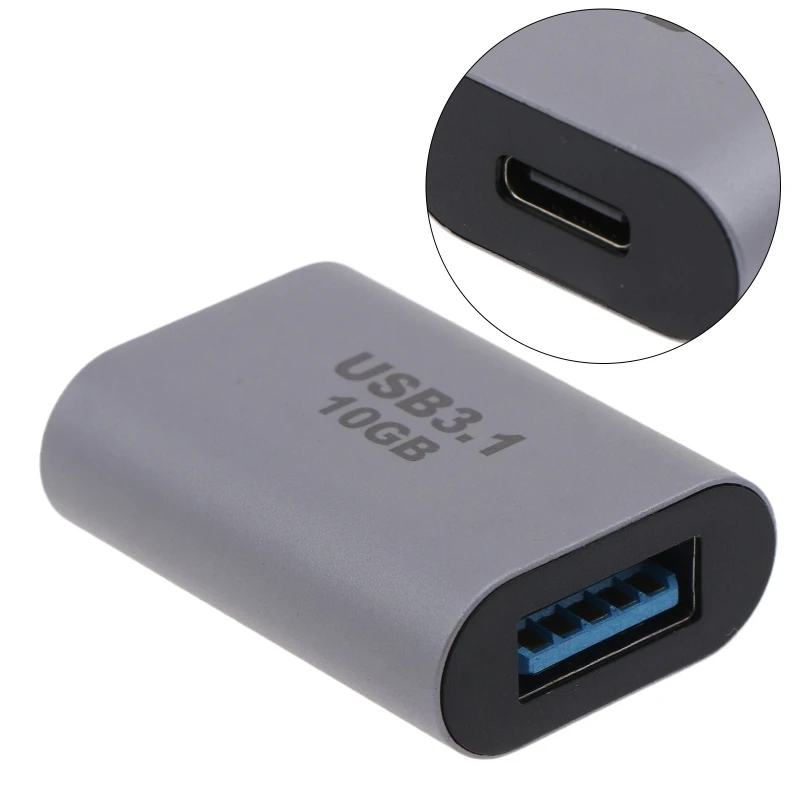 10Gbps Type C Adapter Female to USB 3.0 Female Converter Portable USB-C Data Sync Extension Adapter for Laptop Tablet