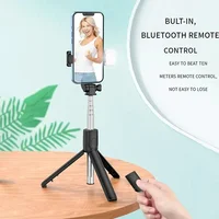 Blue-tooth Selfie Stick Tripod Holder With Remote Shutter Fill Light Extendable Wireless Remote Retractable Phone Stand - Image 4