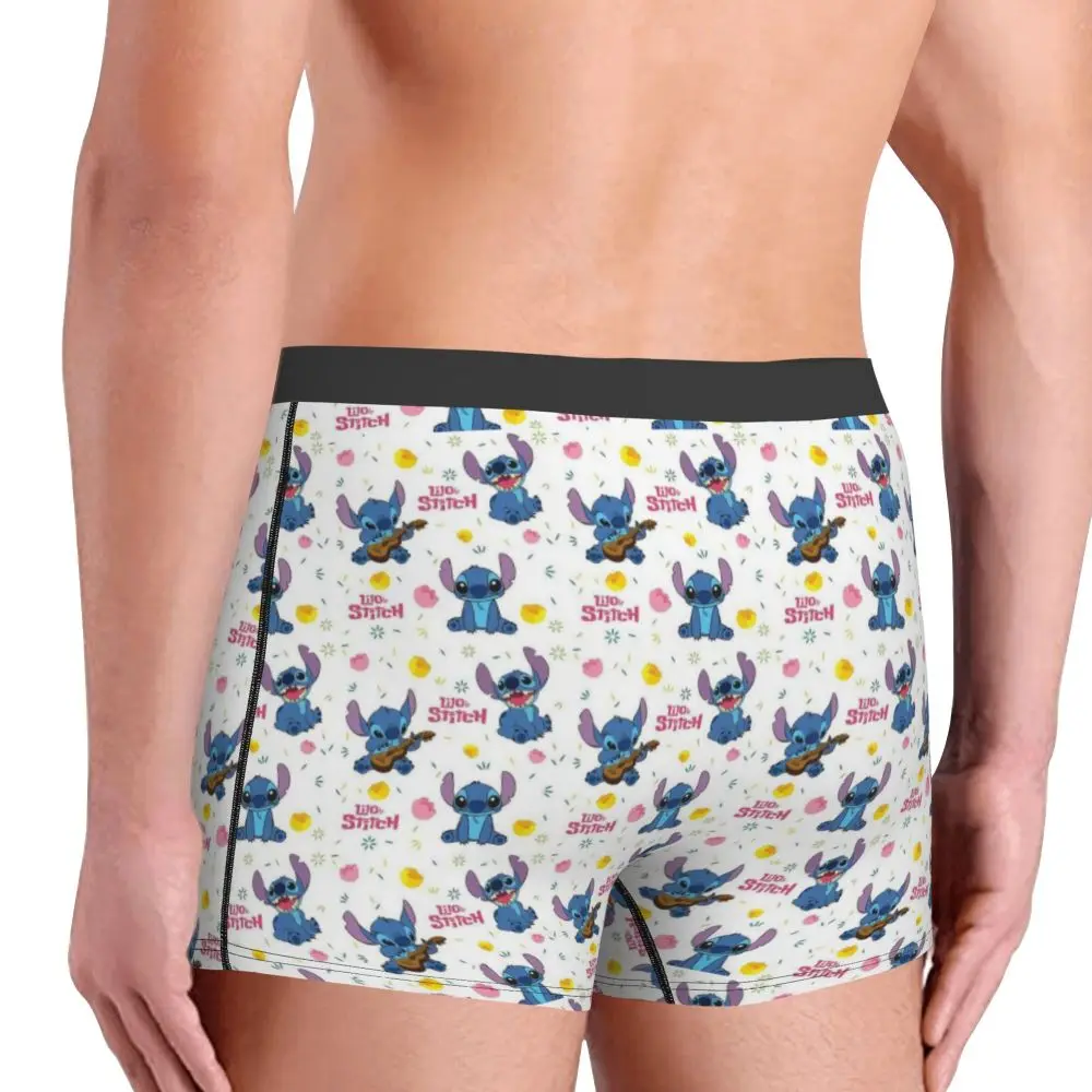 Custom Stitch Lion Cute Boxers Shorts Men's Disney Movie Briefs Underwear Fashion Underpants
