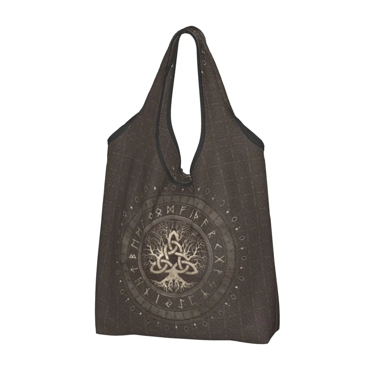 

Tree Of Life With Triquetra Grocery Tote Shopping Bag Women Kawaii Vikings Shopper Shoulder Bags Large Capacity Handbag