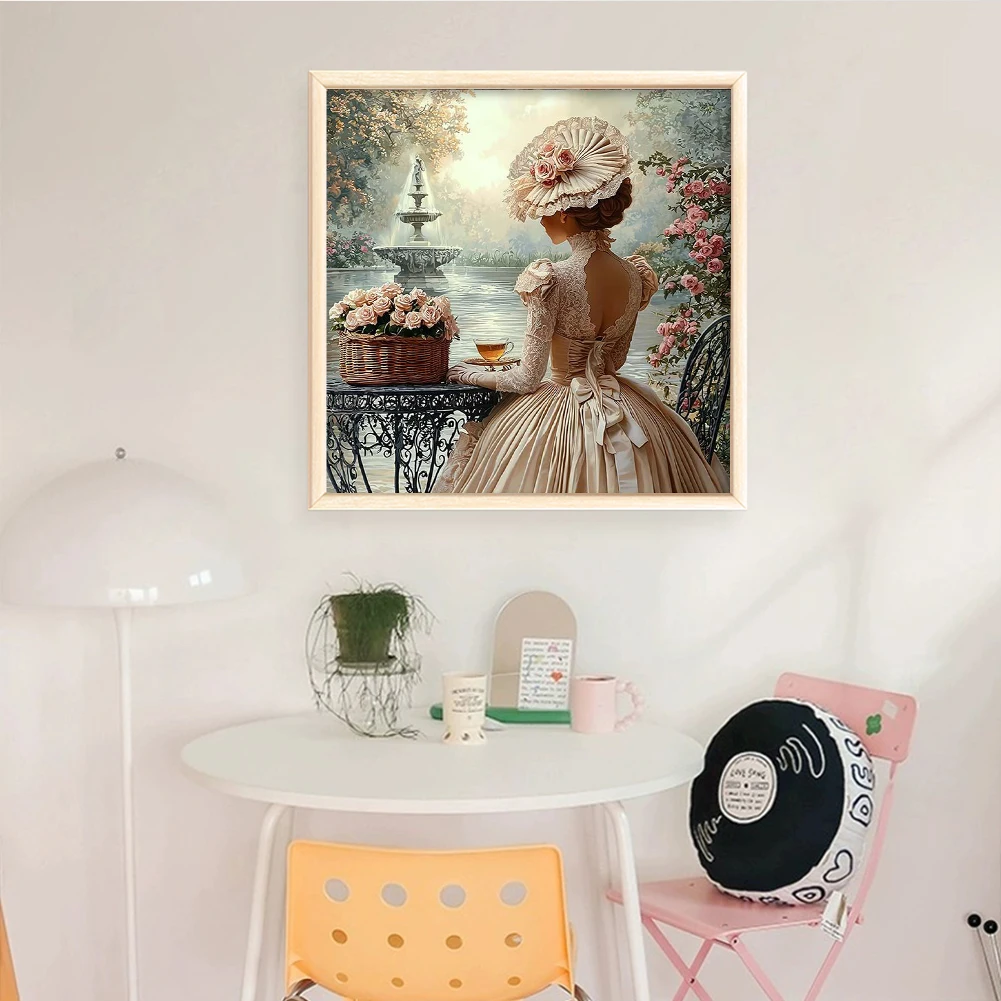 Full Embroidery cotton Thread 11CT Printed Girl Cross Stitch Kit Art 50x50cm