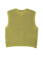 Women Fashion Sleeveless Coarse Needle Knitting Vest Sweater Female Chic Big Pockets Patch Buttons Cardigan Waistcoat Tops - Image 6