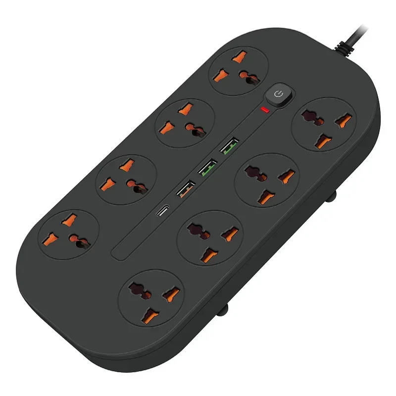 Universal Power Strip with Surge Protection, USB and Type-C Ports, and 8 Outlets