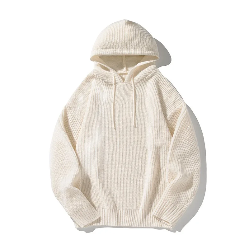 Men Skateboarding Hoodies Women Autumn Winter Casual Loose Knitted Sweater Solid Color Hoodies Oversize Grey Sweatshirt For Male