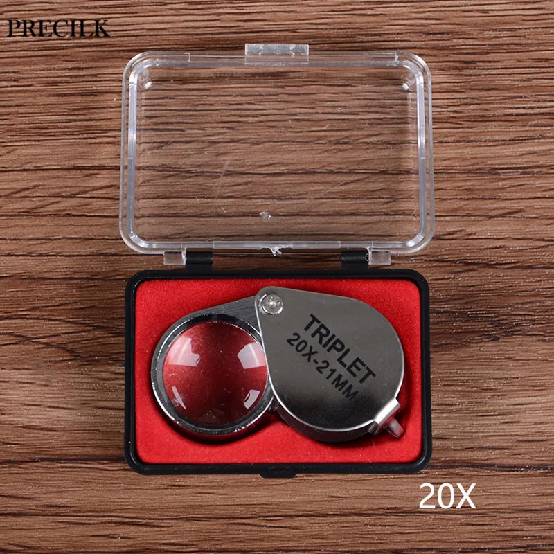 LOUPE,30XLoupe à main pliable en métal 10X 20X 30X, Loupe à