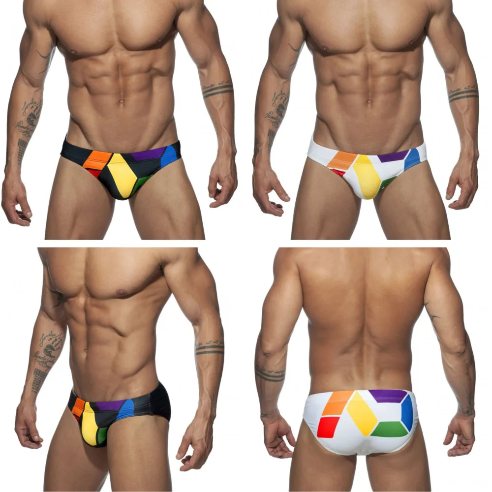 Side Double Zipper Swimsuits Man Swim Breifs For Gay men Fashion Swimming Trunks Shorts Surf Swimwear Male