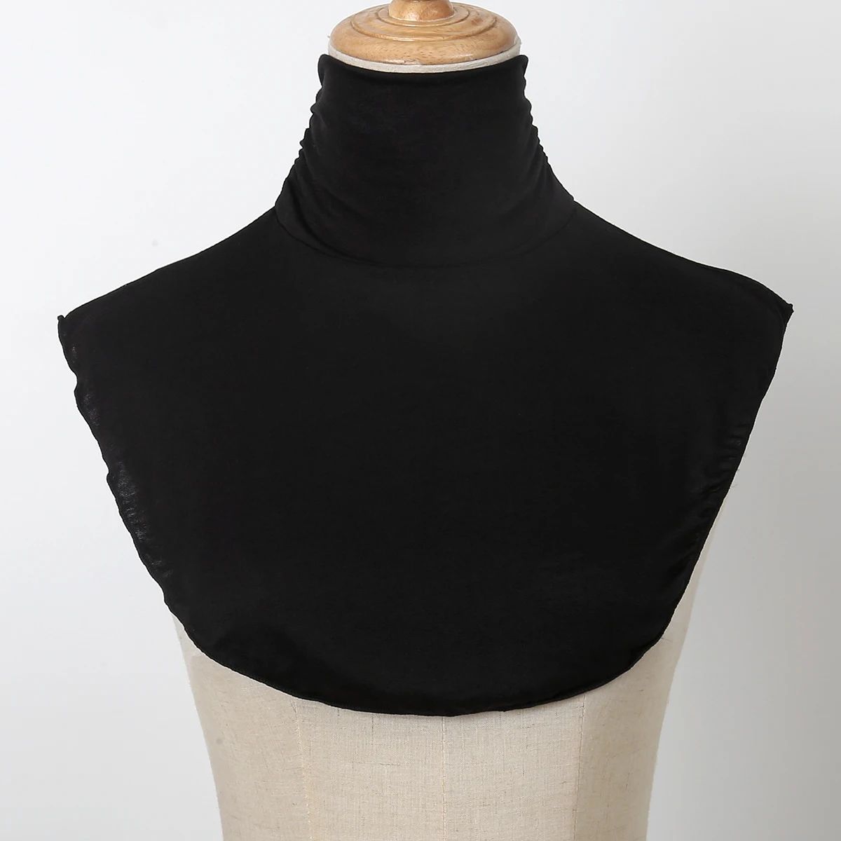 Fake Collar Black Modal High Nack Fake Collar Soft False Collar For Women Solid Color Elastic Jersey Detachable