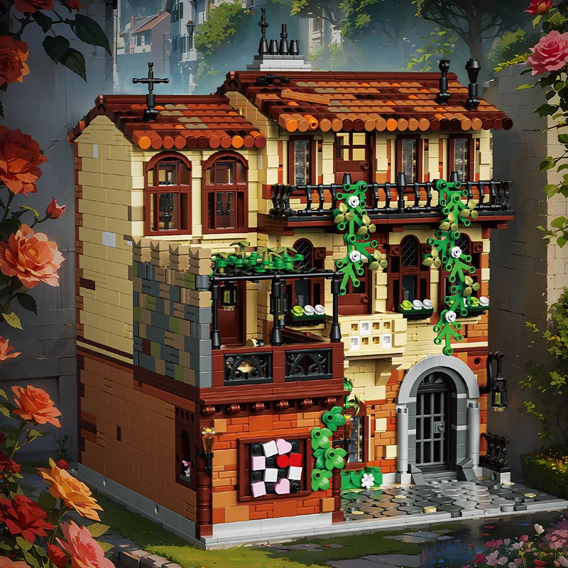 3800pcs 줄리엣 발코니 빌딩 블록 36002 베로나 로맨스 스토리 하우스 모듈 형 건설 벽돌 장난감 어린이 성인 선물